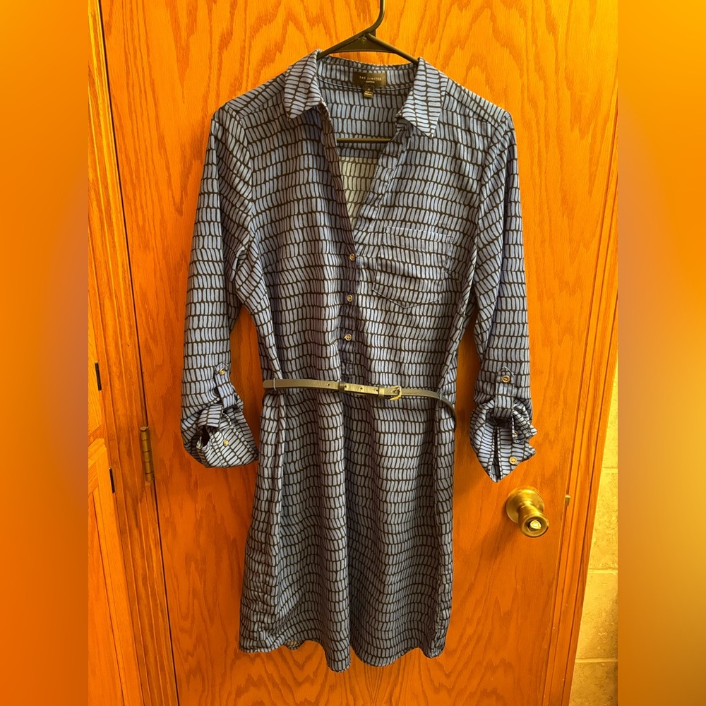 The Limited Blue and Black Long Sleeve Dress